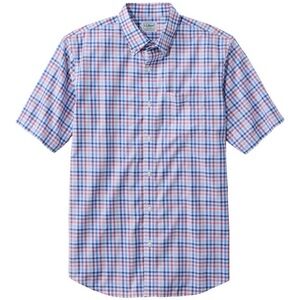 L.L Bean Men's Wrinkle-Free Kennebunk Sport Shirt, Traditional Fit Short-Sleeve